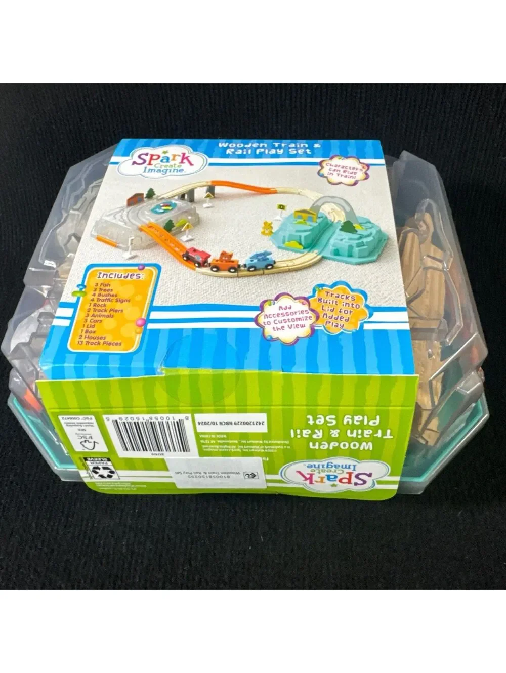Spark Create Imagine Wooden Train & Rail Play Set